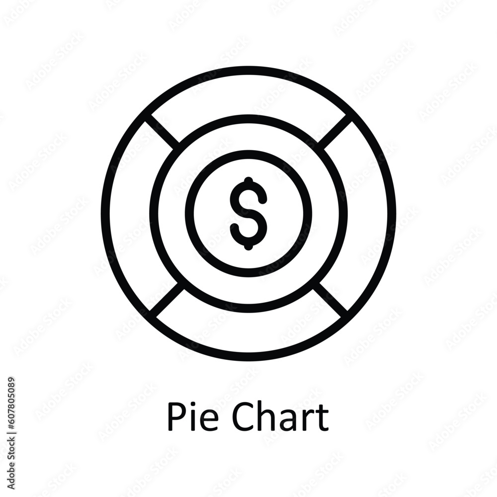 Pie Chart Vector outline Icon Design illustration. User interface Symbol on White background EPS 10 File Pie Chart Vector outline Icon Design illustration. User interface Symbol on White background EPS 10 File