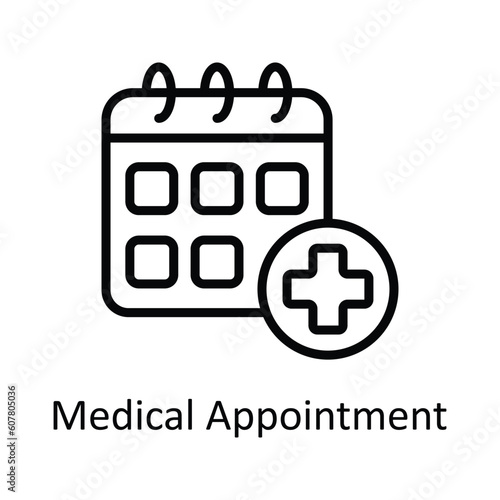 Medical Appointment Vector outline Icon Design illustration. User interface Symbol on White background EPS 10 File