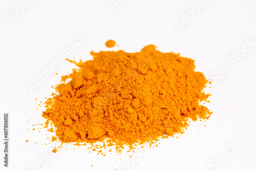 Turmeric powder isolated on...