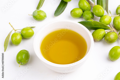Green olive and olive oil