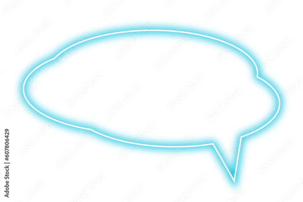 Neon blue chat bubble png. Glowing speech bubble on transparent background. Neon blue chat bubble png. Glowing speech bubble on transparent background.