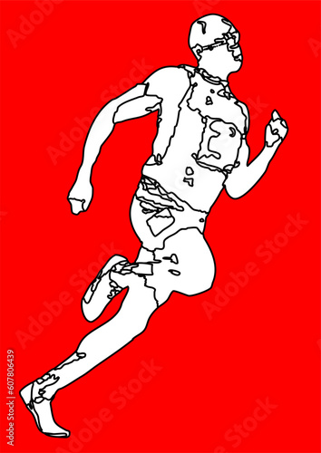 A freehand drawing vector file showing a runner's posture.