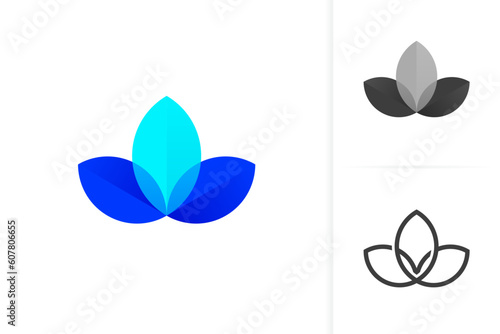 Lotus logo. Lotus icon vector. Healing. Wellness. Modern Minimalist Logo Design. app icon