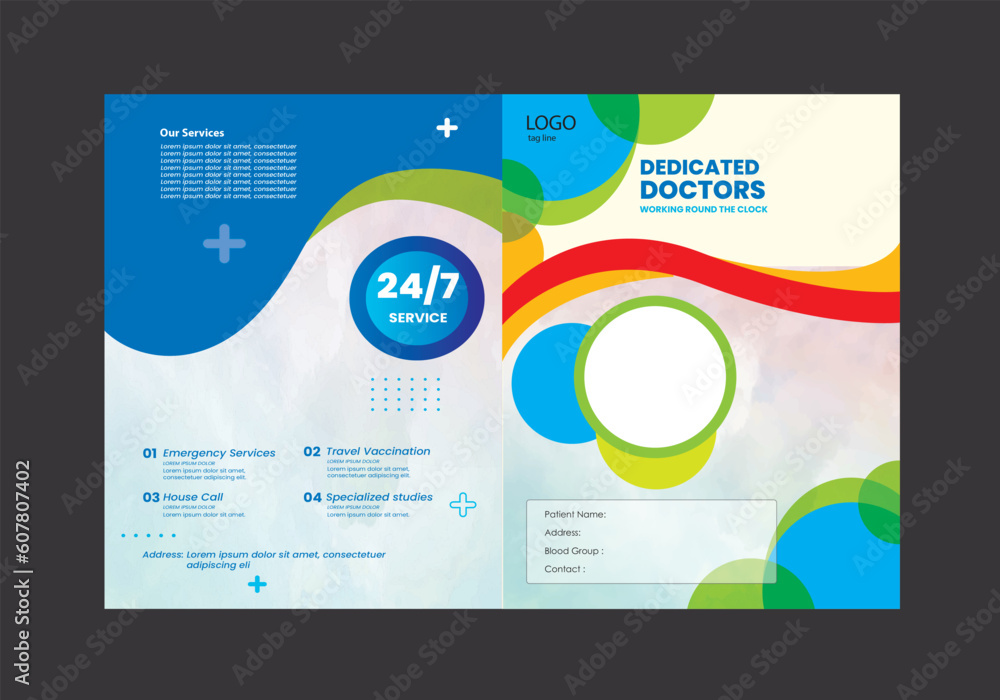 Doctor Business Flyer, File  cover Template, Flyer and Report Book 