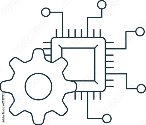Mechatronics icon. Monochrome simple sign from engineering collection. Mechatronics icon for logo, templates, web design and infographics.