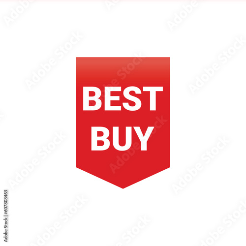 Best buy red banner design for marking the product with the best price. Vector illustration.