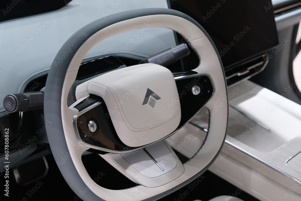 Shanghai,ChinaMay 29th 2023 Hyper brand logo on steering wheel