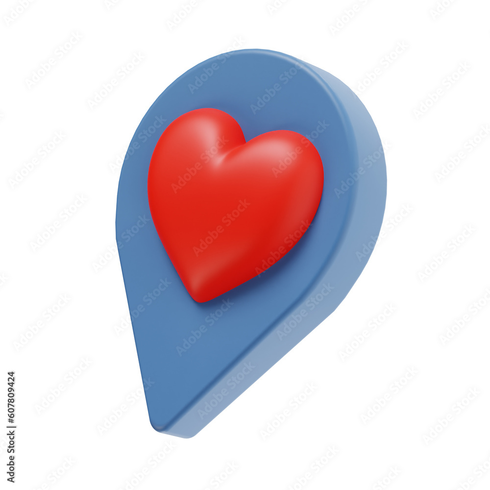 favorite location 3d render icon illustration, transparent background, navigation and maps favorite location 3d render icon illustration, transparent background, navigation and maps
