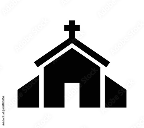 black church building icon vector design