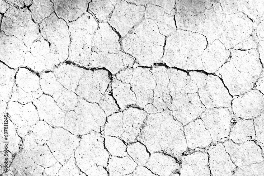 Texture soil dry crack background pattern of drought lack of water of nature white black old broken. Texture soil dry crack background pattern of drought lack of water of nature white black old broken.