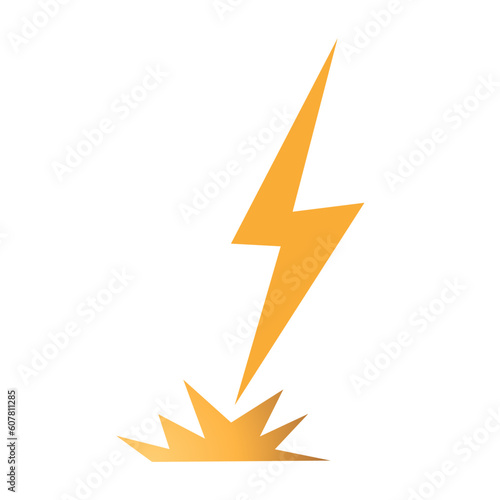 vector silhouette of lightning striking. lightning explosion.