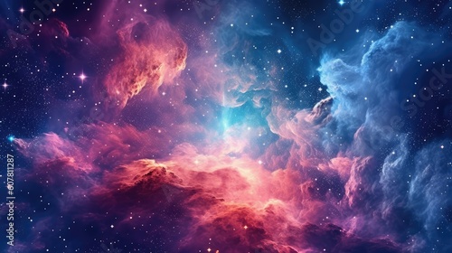 Beautiful Nebula Galaxy With Many Stars Wallpaper Generative AI © Fauzan