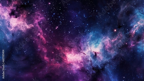 Beautiful Nebula Galaxy With Many Stars Wallpaper Generative AI