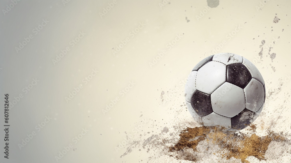 Fototapeta premium AI generative image of a realistic footbal ball with a simple background 