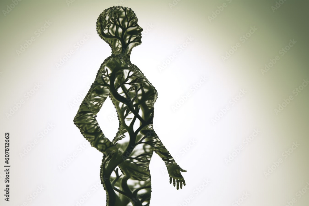 Nature and beauty concept. Beautiful and surreal woman body shape silhouettes and nature composition. Generative AI Nature and beauty concept. Beautiful and surreal woman body shape silhouettes and nature composition. Generative AI