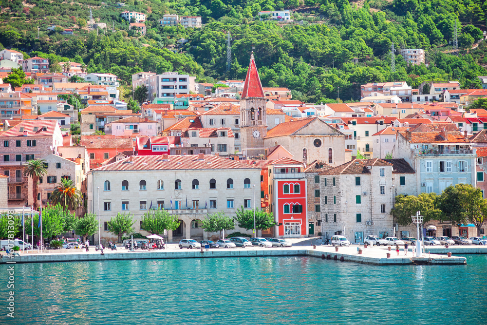 Obraz premium Makarska Croatia coastal town . Makarska wonderful resort town at Adriatic sea in Croatia 