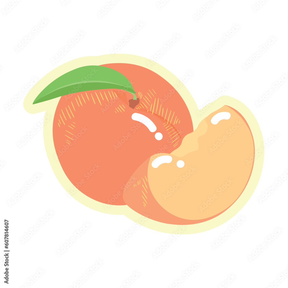 Sweet ripe peach on white background Sweet ripe peach on white background
