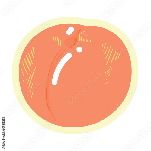 Sweet ripe peach on white background