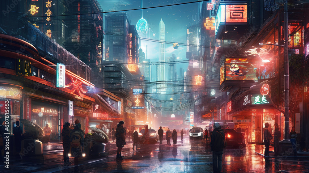 Futuristic city illustration background