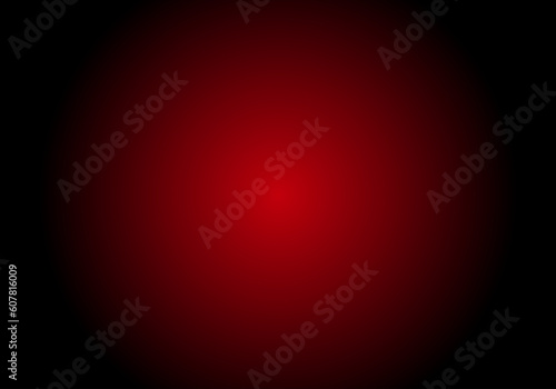 Fondo de degradado radial rojo negro. Bola roja. Luz roja
