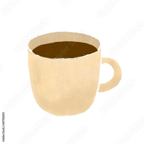 主線なしコーヒーの入ったマグカップ