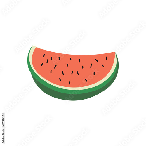 Slice of ripe watermelon on white background