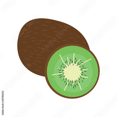 Fresh kiwi on white background