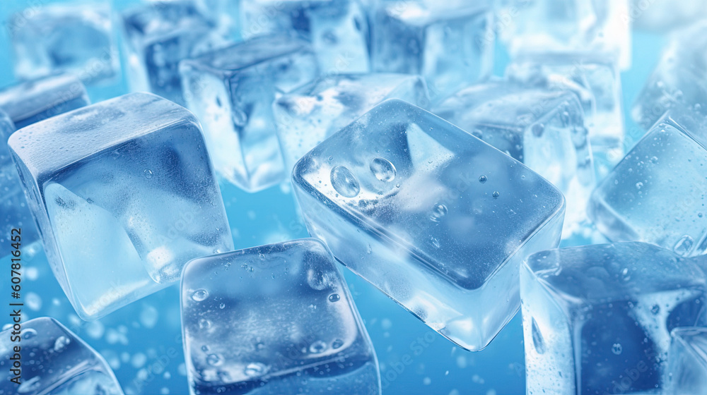 Obraz premium Ice cubes illustration background