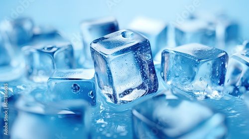 Ice cubes illustration background © Absent Satu