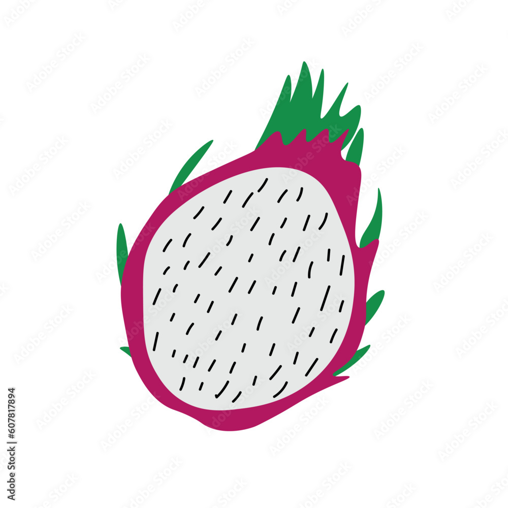Sweet cut dragon fruit on white background Sweet cut dragon fruit on white background