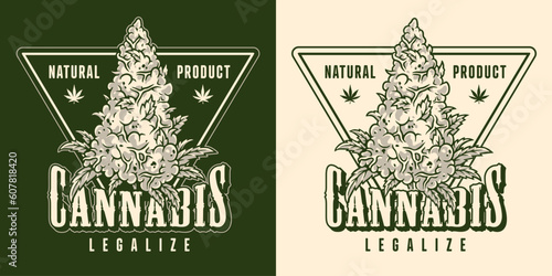 Cannabis legalization monochrome detailed sticker