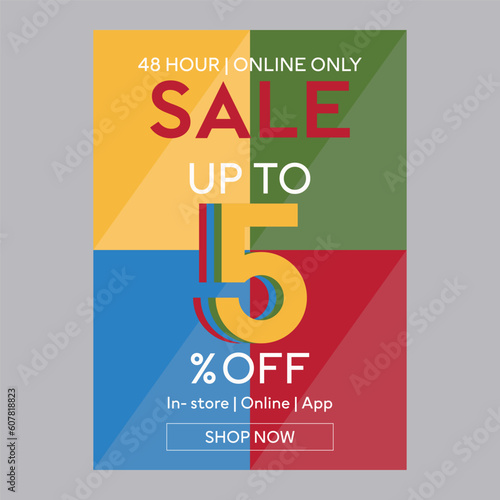 48 hour online only sale 5% off discount promotion poster