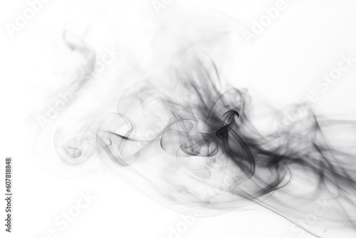 White Smoke On White Background. Generative AI