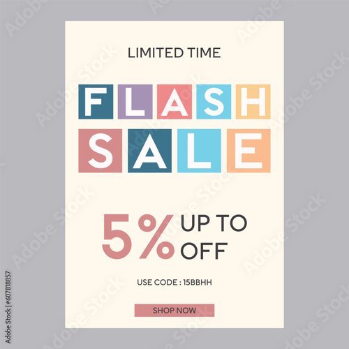 Limited time flash sale 5% off discount promotion poster