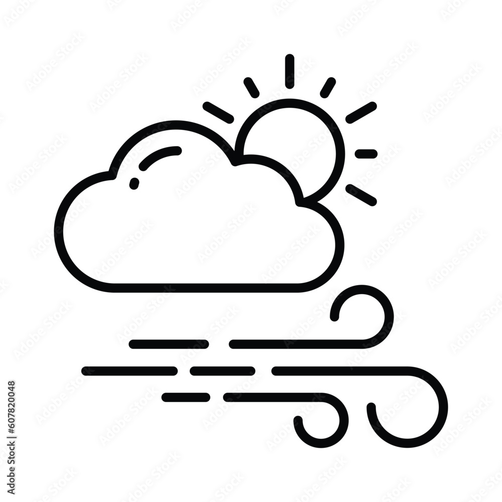 Sun with clouds denoting concept vector of weather in trendy style, premium icon Sun with clouds denoting concept vector of weather in trendy style, premium icon