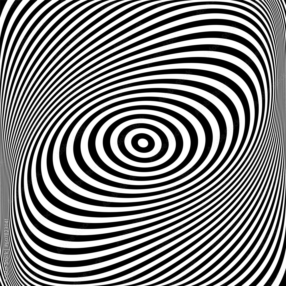 Twisting Whirl Motion and 3D Illusion in Abstract Op Art Striped Lines Pattern. Twisting Whirl Motion and 3D Illusion in Abstract Op Art Striped Lines Pattern.