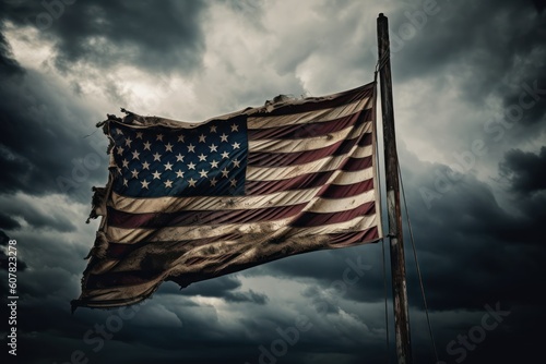 american flag against blue sky HD 8K wallpaper Stock Photography Photo Image
