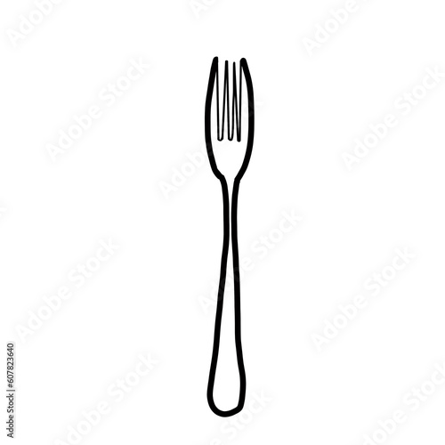 fork kitchen restaurant eat hand drawn doodle