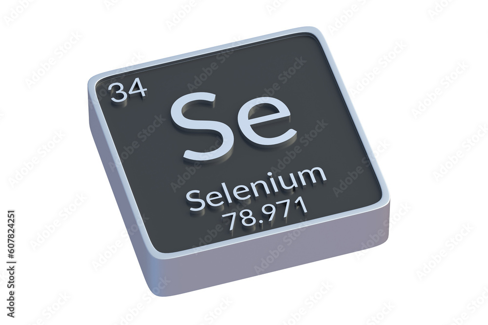 Selenium Se chemical element of periodic table isolated on white ...