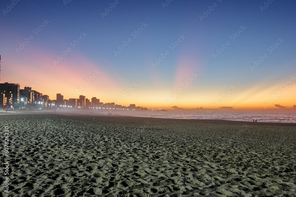 sunrise at Leblon beach in Rio de Janeiro.
