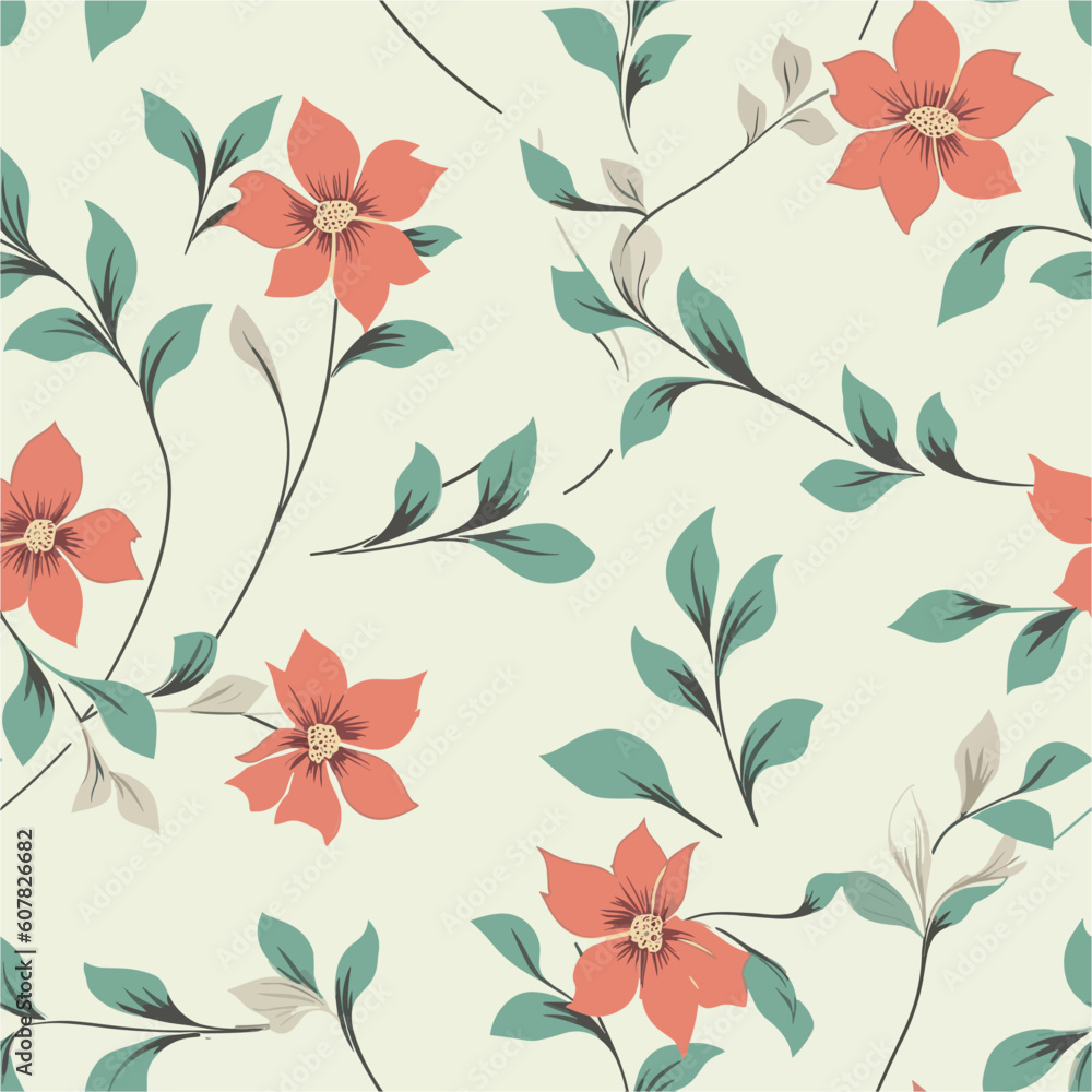 Simplicity in Bloom: Minimalistic Floral Pattern. Simplicity in Bloom: Minimalistic Floral Pattern.