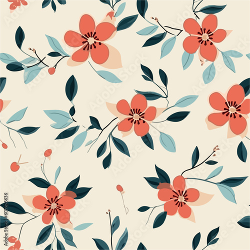 Simplicity in Bloom  Minimalistic Floral Pattern.