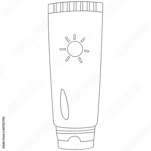 Sunscreen 1 Beach Days Outline 2D Illustrations