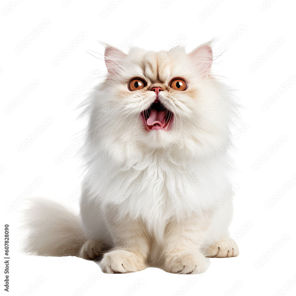 persian cat looking isolated on white
