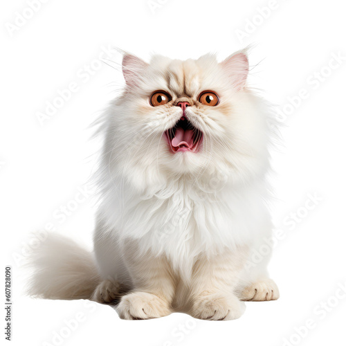 persian cat looking isolated on white