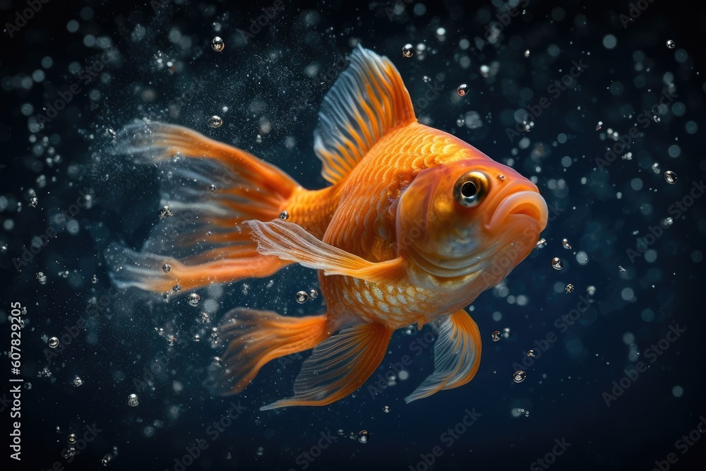 Fototapeta premium Vibrant Aquatic Life of Colorful Goldfish
