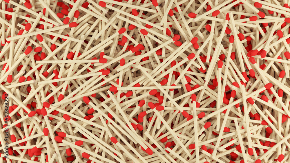 Heap of wooden matchsticks. 3D rendered image. Heap of wooden matchsticks. 3D rendered image.