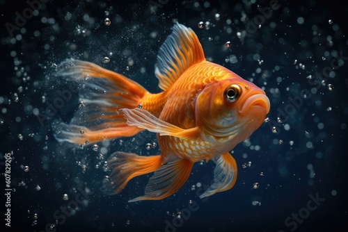 Vibrant Aquatic Life of Colorful Goldfish