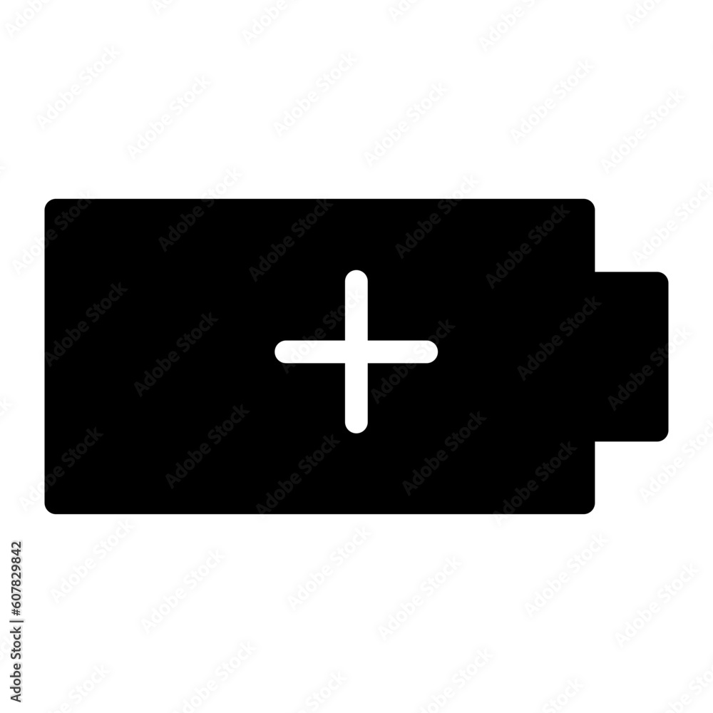 Obraz premium battery glyph icon