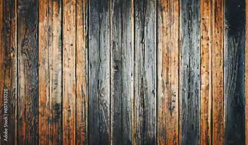 Vector texture of old wood, wooden panels. Grunge, old, retro wooden background, vertical stripes. Dark tree. The background